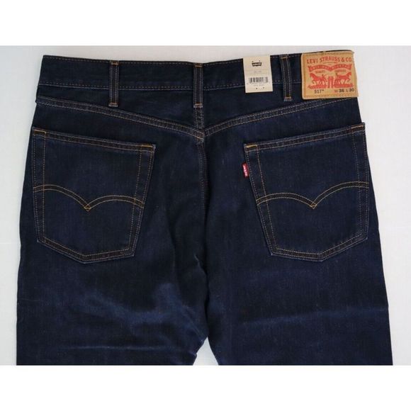Levi's 517 Men’s Sz 36X30 Dark Wash Blue Bootcut Jeans $70 - Picture 5 of 8